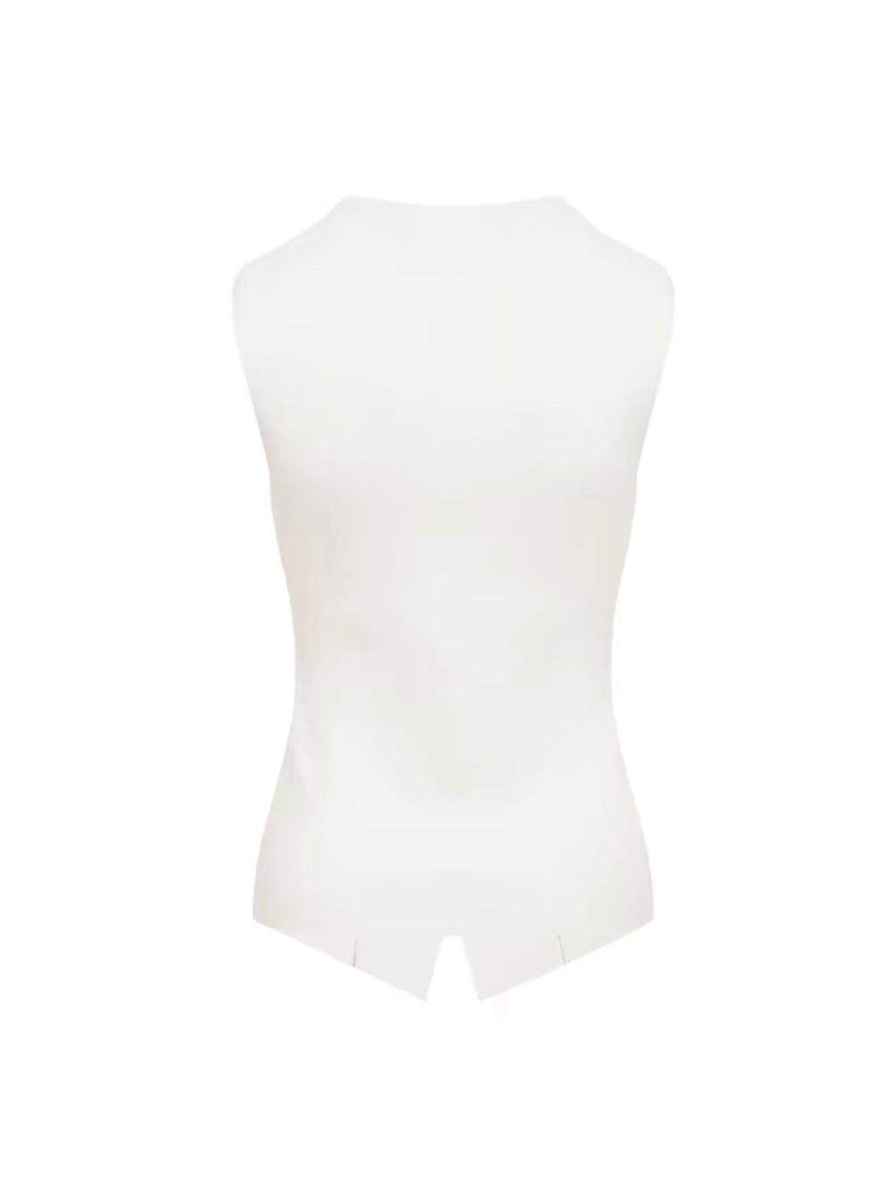 Classic Ribbed Button-Front Tank Top - White - Picture 2 of 2